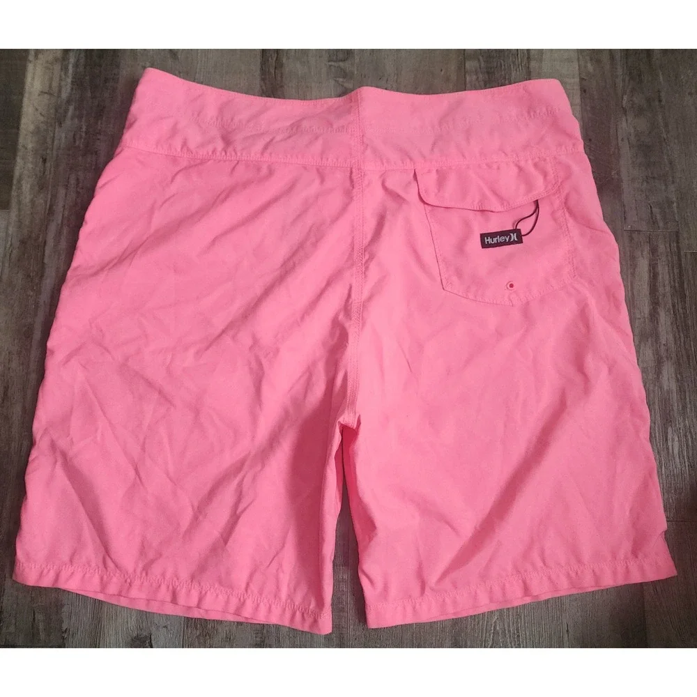 Hurley Board Shorts Mens 36 Pink Swim Trunks Surf Beachwear Logo Pocket Cord Hot